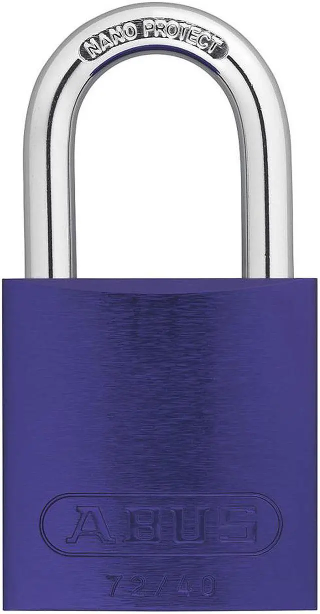 Alt view image 3 of 3 - Abus Alike-Keyed Padlock, Open Shackle Type, 1" Shackle Height, Purple  19330