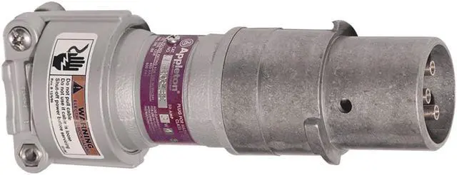 Alt view image 3 of 3 - APPLETON ELECTRIC CPH3034BC Pin & Sleeve Plug, 30A, 4P, 3W, Alum, 600VAC