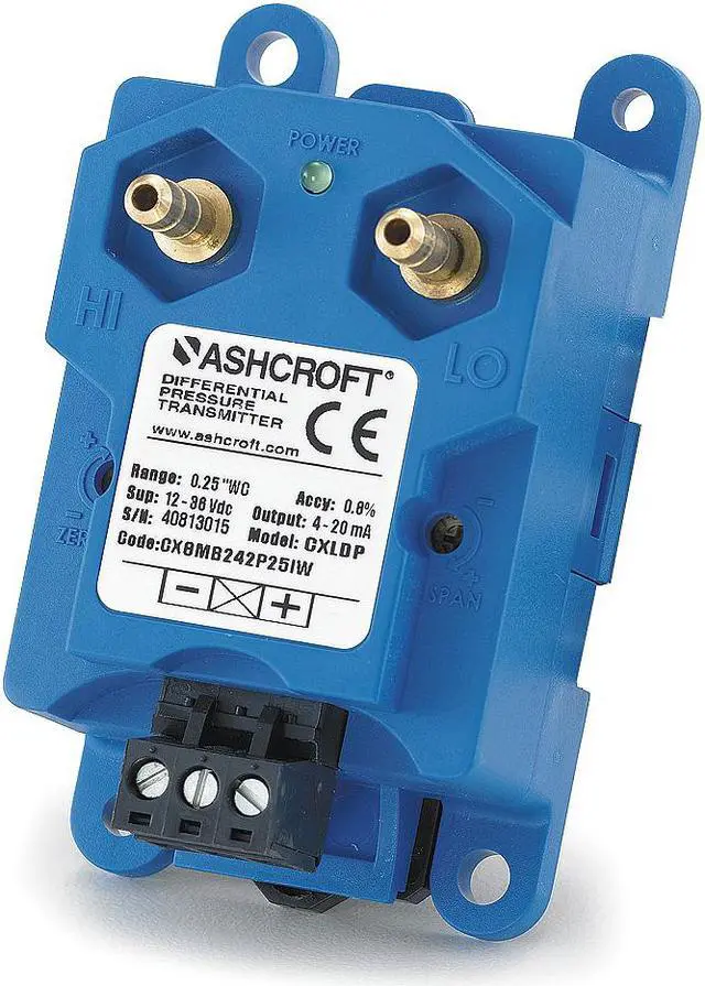 Alt view image 3 of 3 - ASHCROFT CX8MB2425IWL Pressure Transducer,-5 to 0 to 5 In WC
