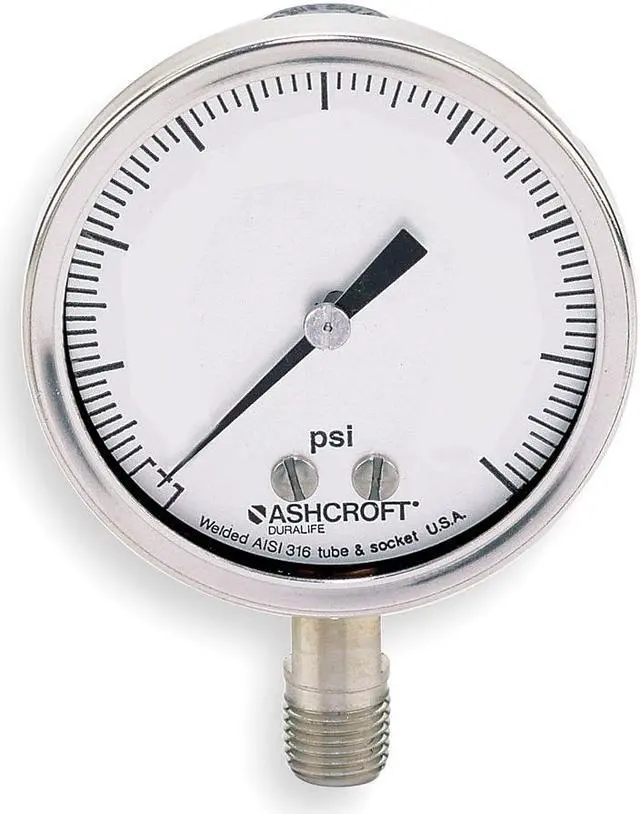 Alt view image 2 of 3 - ASHCROFT 251009AW02LVAC Gauge,Vacuum,30in Hg VAC to 0,1 Percent