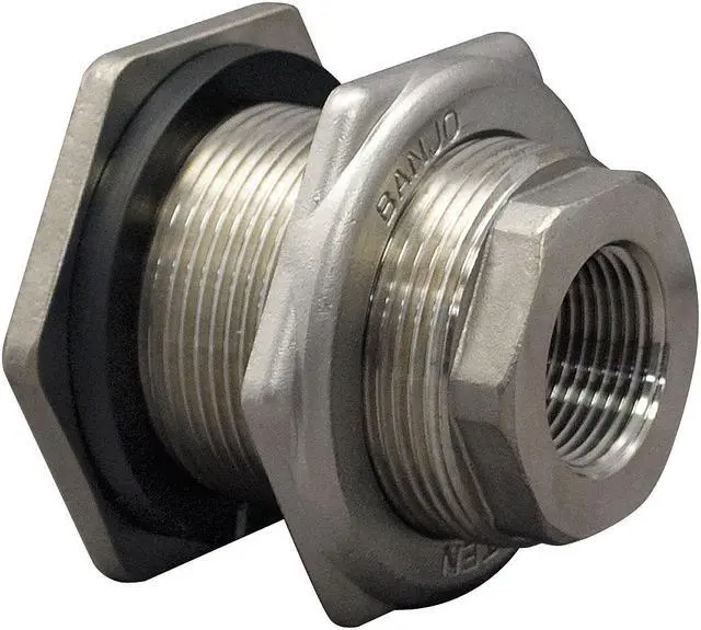 Alt view image 2 of 3 - BANJO TF200SS 2" FNPT 316 SS Bulkhead Tank Fitting