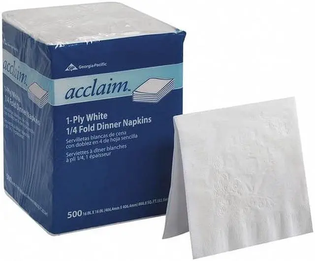 Alt view image 3 of 13 - Acclaim® 1/4 Fold Paper Dinner Napkins White 1-Ply 16"x16" 500/PK 8 PK/CT