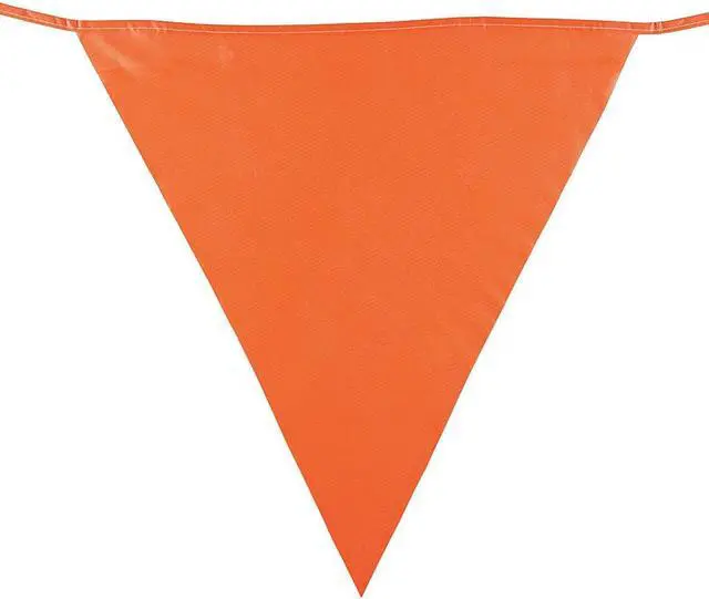Alt view image 3 of 3 - BRADY 58389 Pennants,Fluorescent Orange,113-1/2 ft.