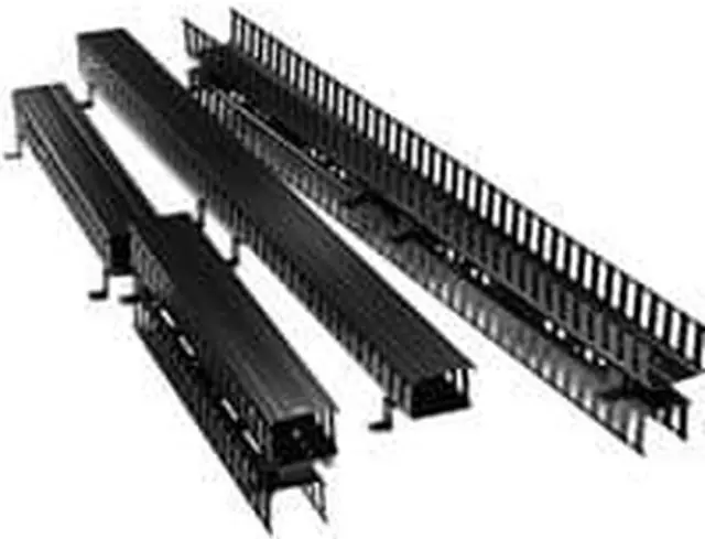 Alt view image 6 of 6 - Leviton - 4980L-VFR - Leviton Versi-Duct 4980L-VFR Vertical Slotted Duct - Black - 1 Pack - 19 Panel Width