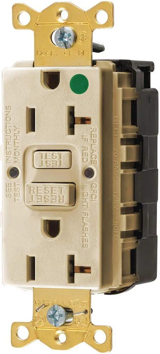 Alt view image 2 of 3 - HUBBELL WIRING DEVICE-KELLEMS SNAPGF83I GFCI Rceptcle, Hspital, Ivry, 20A, 1 HP