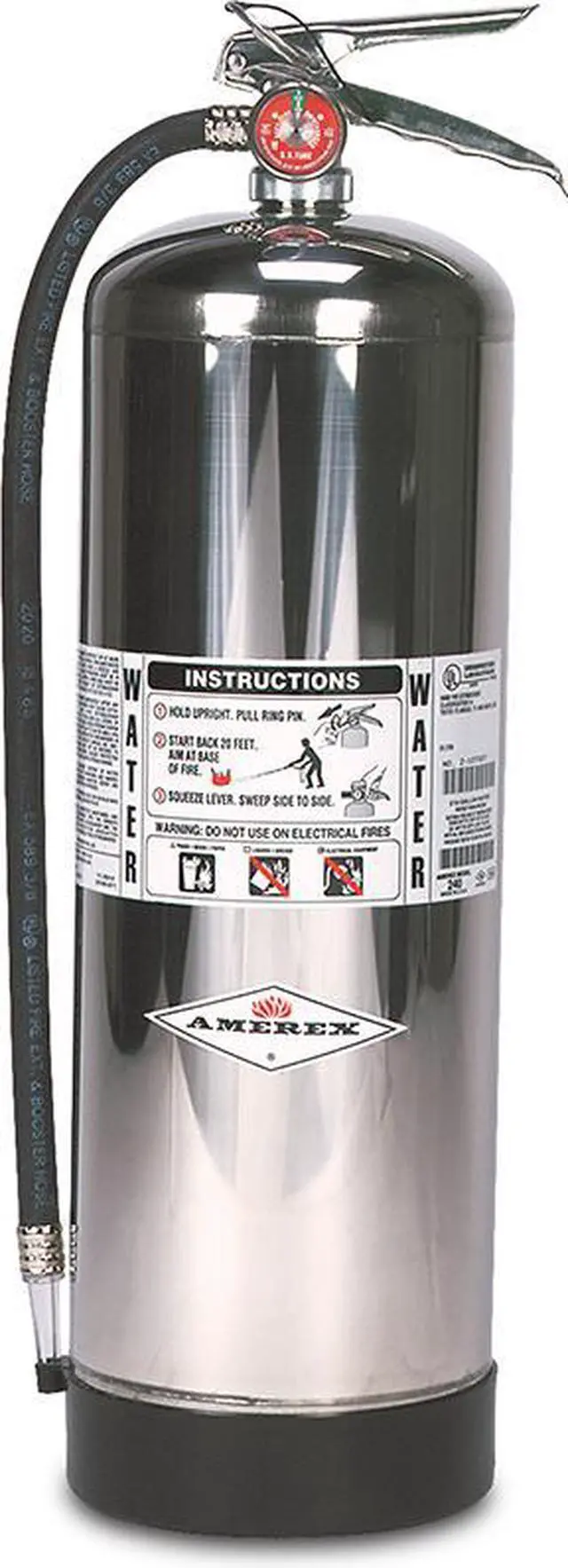 Alt view image 4 of 4 - AMEREX 240 Fire Extinguisher, 2A, Water, 2.5 gal