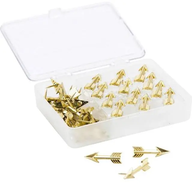 Main image of Fashion Push Pins, Steel, Gold, 3/8", 36/Pack 3083U0624