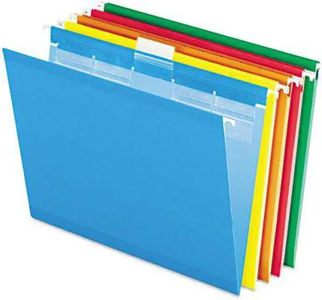 Main image of Pendaflex Colored Reinforced Hanging Folders 1/5 Tab Letter Asst 25/Box 42592