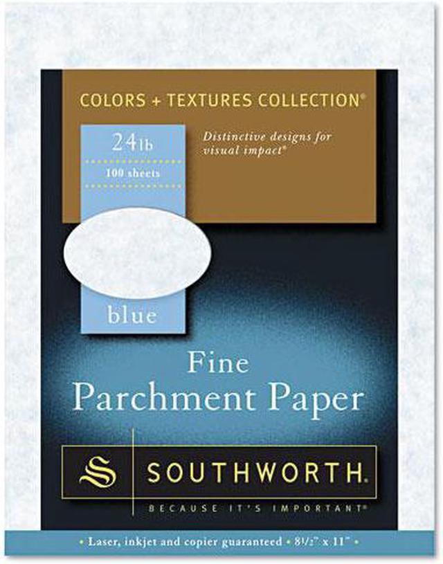 Southworth Parchment Specialty Paper, Blue, 24lb, 8 1/2 x 11, 100 Sheets