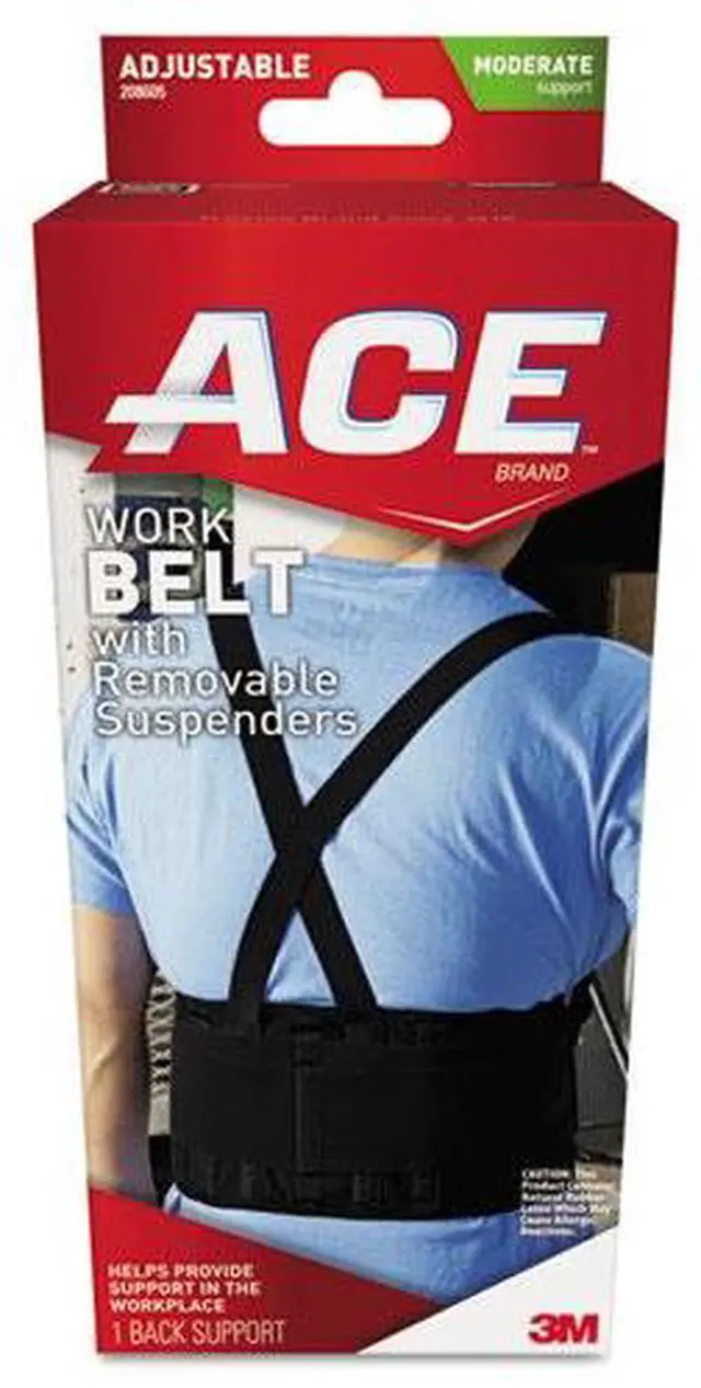 Main image of ACE Work Belt with Removable Suspenders Fits Waists Up To 48" Black 208605