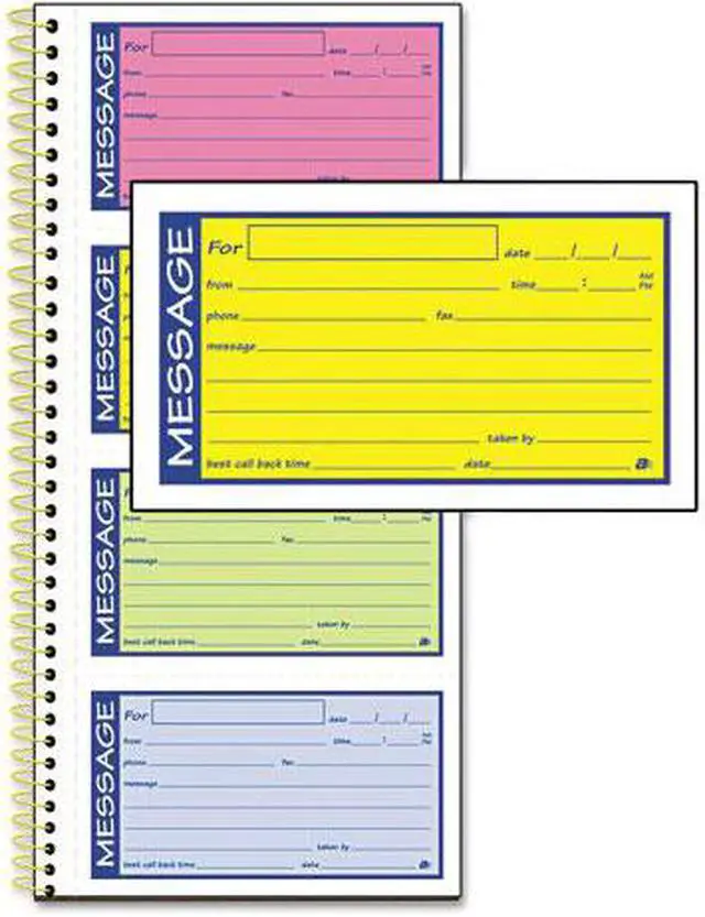 Main image of Adams Business Forms SC1153RB Spiralbound Telephone Message Book  Carbonless Duplicate  Multicolors  200 Sets