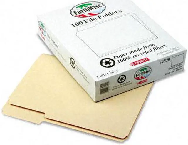 Main image of Pendaflex Earthwise 100% Recycled Paper File Folder 1/3 Cut Letter Manila 100/Box 74520