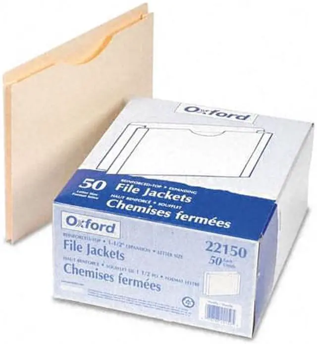 Main image of Pendaflex Reinforced Top Tab File Jacket 1 1/2 Inch Expansion Letter Manila 50/Box 22150