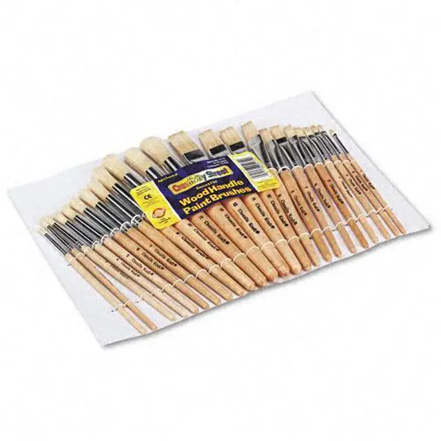 Main image of Creativity Street Preschool Brush Set Sizes 1-12 Natural Bristle Flat; Round 24/Set 5172