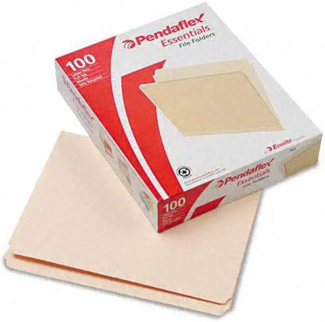 Main image of Pendaflex Essentials File Folders Straight Cut Top Tab Letter Manila 100/Box 752