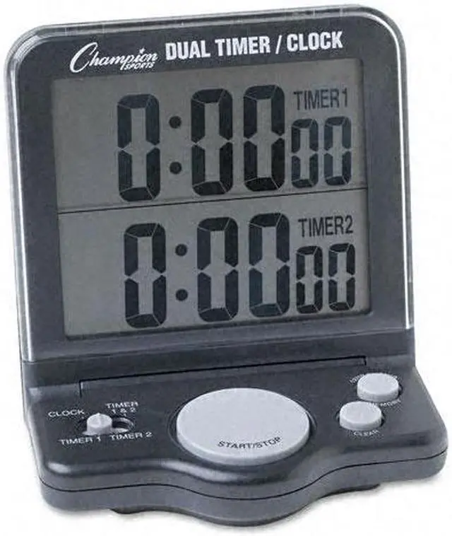 Main image of Champion Sports Dual Timer/Clock w/Jumbo Display LCD 3 1/2 x 1 x 4 1/2 DC100