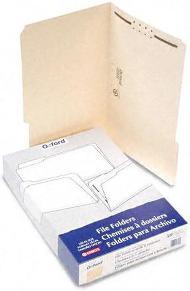 Main image of Pendaflex Fastener Folders 1 Fasteners 1/3 Cut Tabs Legal Manila 50/Box FM310