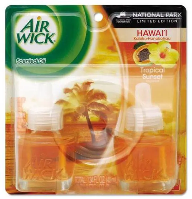 Main image of Reckitt Benckiser 85175 Scented Oil Twin Refill, Hawaiiian Tropical Sunset, 0.67 oz Bottle