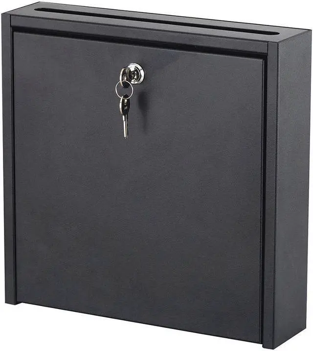 Main image of SAFCO Products 4258BL 12 x 12 x 3 in. Wall-Mountable Interoffice Mailbox, Black