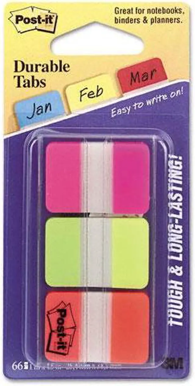 Main image of Post-It Tabs 1" Tabs, 1/5-Cut Tabs, Assorted Brights, 1" Wide, 66/Pack 686PGO