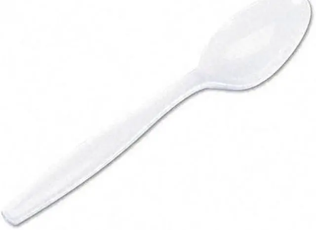 Main image of Plastic Cutlery Heavyweight Teaspoons White 1000/Carton
