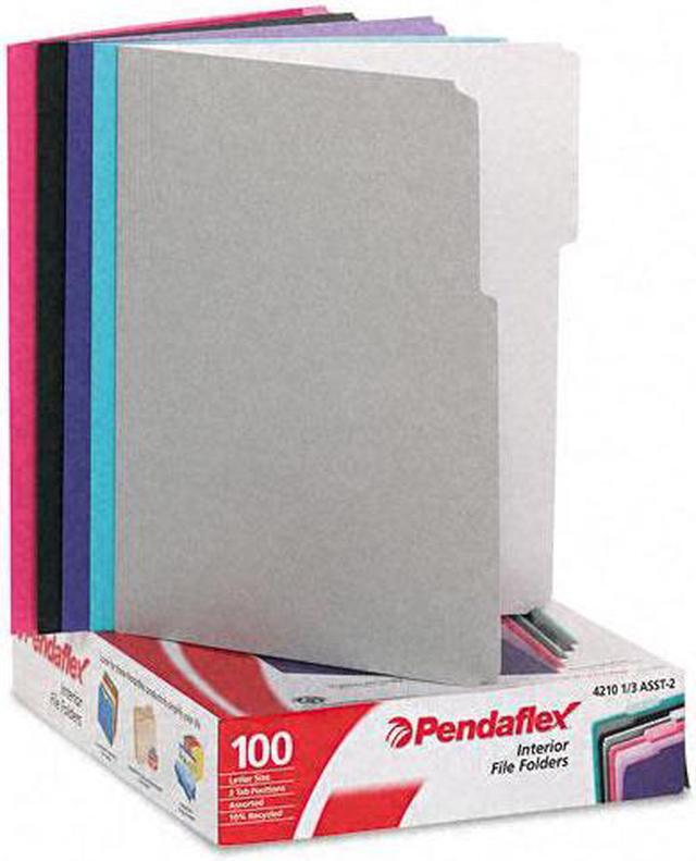 Main image of Pendaflex Interior File Folders 1/3 Cut Top Tab Letter Pastel Assortment 100/Box 421013ASST2