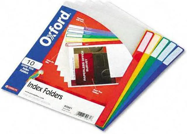 Alt view image 5 of 9 - Pendaflex Clear Poly Index Folders Letter Assorted Colors 10/Pack 50981