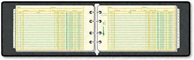 Alt view image 3 of 16 - National Four-Ring Ledger Binder Kit Black 8.5 x 5 100 Sheets/Book 63453