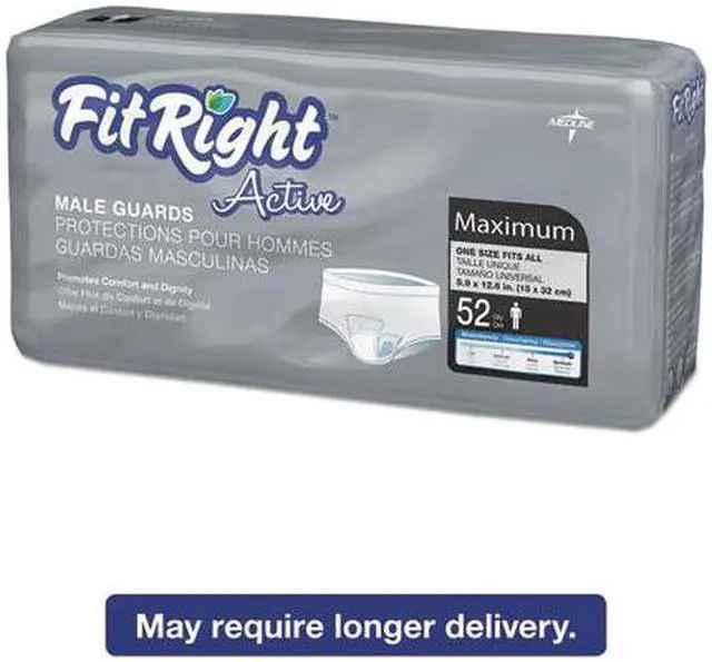 Main image of FitRight Active Male Guards, 6" x 11", White, 52/Pack