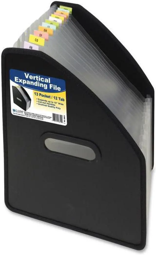Main image of C-Line Vertical Expanding File 13-Pocket 10" Expansion Letter Poly Black 58810