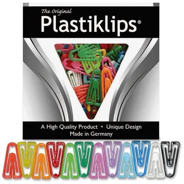 Main image of Baumgartens Plastiklips Paper Clips Large Assorted Colors 200/Box LP0600