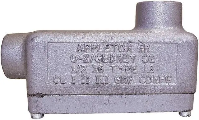 Main image of Appleton Electric Conduit Outlet Body,Iron,Trd Sz 1/2in  ERLB50