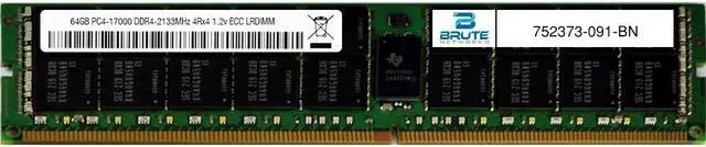 Main image of 752373-091 - HP Compatible 64GB PC4-17000 DDR4-2133Mhz 4Rx4 1.2v ECC LRDIMM