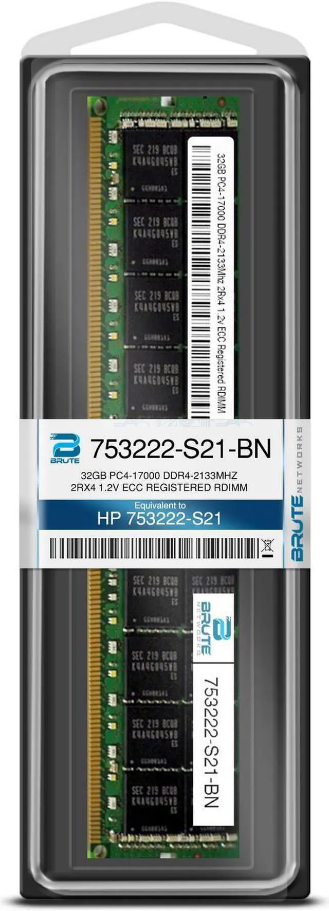 Alt view image 2 of 3 - 753222-S21 - HP Compatible 32GB PC4-17000 DDR4-2133Mhz 2Rx4 1.2v ECC Registered RDIMM