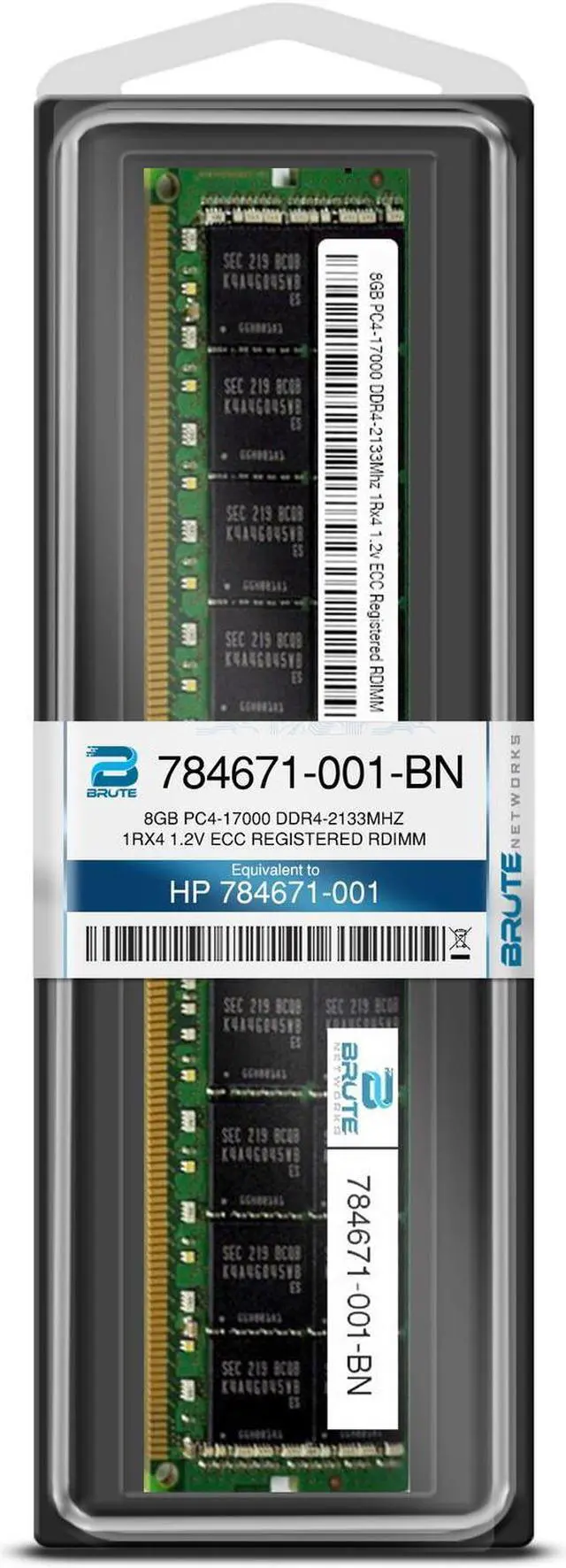 Alt view image 2 of 3 - 784671-001 - HP Compatible 8GB PC4-17000 DDR4-2133Mhz 1Rx4 1.2v ECC Registered RDIMM