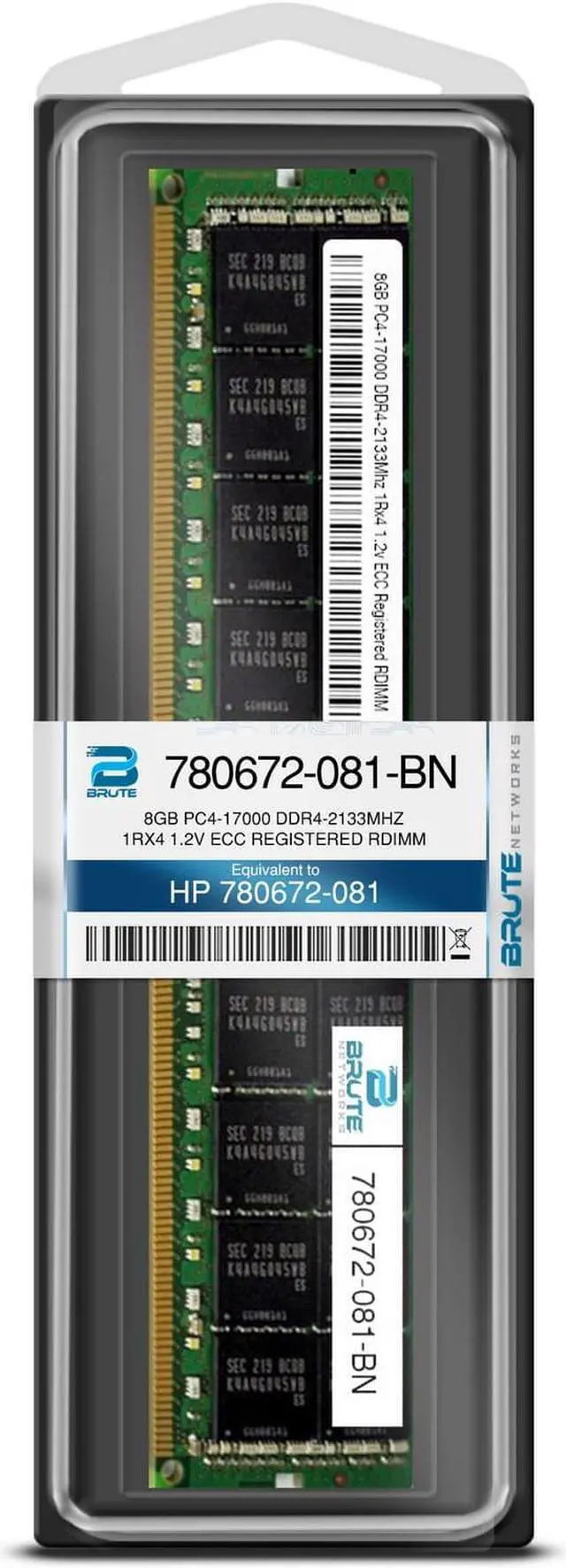 Alt view image 2 of 3 - 780672-081 - HP Compatible 8GB PC4-17000 DDR4-2133Mhz 1Rx4 1.2v ECC Registered RDIMM