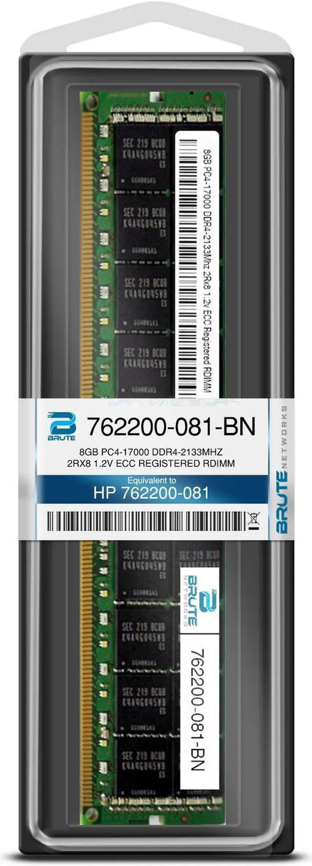 Alt view image 2 of 5 - 762200-081 - HP Compatible 8GB PC4-17000 DDR4-2133Mhz 2Rx8 1.2v ECC Registered RDIMM