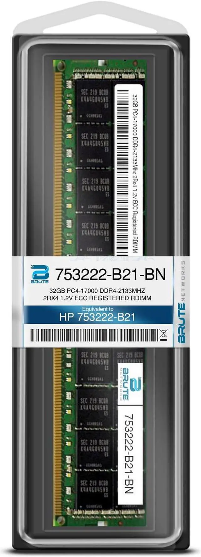 Alt view image 2 of 3 - 753222-B21 - HP Compatible 32GB PC4-17000 DDR4-2133Mhz 2Rx4 1.2v ECC Registered RDIMM