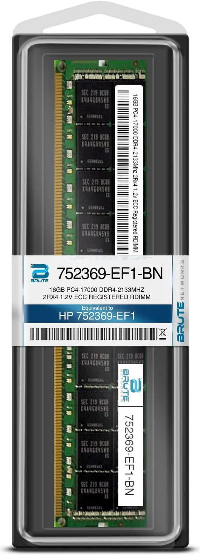 Alt view image 2 of 3 - 752369-EF1 - HP Compatible 16GB PC4-17000 DDR4-2133Mhz 2Rx4 1.2v ECC Registered RDIMM