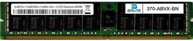 Main image of 370-ABVX - Dell Compatible 64GB PC4-17000 DDR4-2133Mhz 4Rx4 1.2v ECC LRDIMM