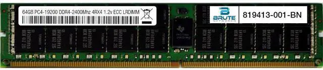 Main image of 819413-001 - HP Compatible 64GB PC4-19200 DDR4-2400Mhz 4RX4 1.2v ECC LRDIMM