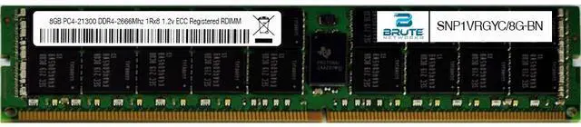 Alt view image 4 of 4 - SNP1VRGYC/8G - Dell Compatible 8GB PC4-21300 DDR4-2666Mhz 1Rx8 1.2v Registered RDIMM