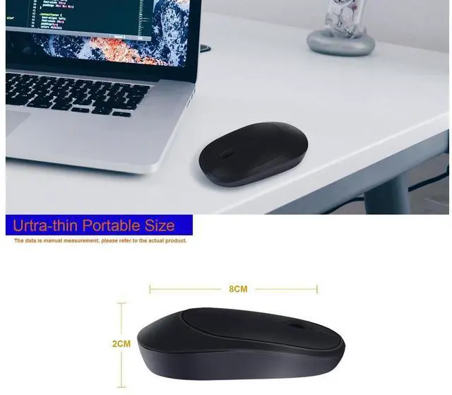 Alt view image 2 of 11 - Wireless Mouse with USB Receiver, 2.4G Rechargeable Portable Ultra-Thin Noiseless Mouse for Notebook, PC, Laptop, Computer, MacBook Black