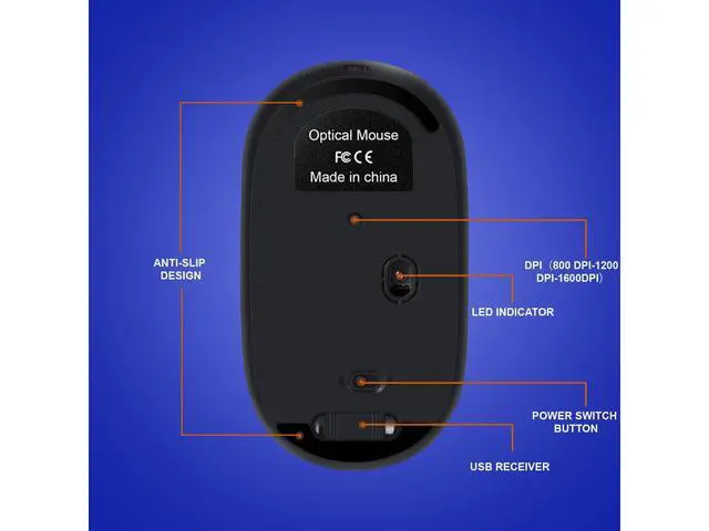 Alt view image 4 of 5 - Wireless Mouse with USB Receiver, Rechargeable Portable Ultra-Thin Noiseless Mouse for Notebook, PC, Laptop, Computer, MacBook - Gradient