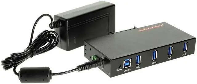 Main image of Gearmo USB 3.0 4 Port Industrial Din Rail Mount Hub w/Power Adapter