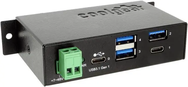 Main image of Coolgear USB C Hub 4 Port USB 3.1 Gen1 SuperSpeed USB C Upstream