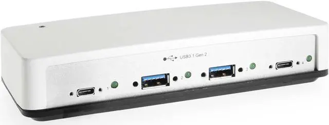 Main image of Coolgear 4 Port USB 3.2 Gen 2 Type-C Hub, 10Gbps Speeds, Screw Locking Ports, Status LEDs, AC Power Adapter Included