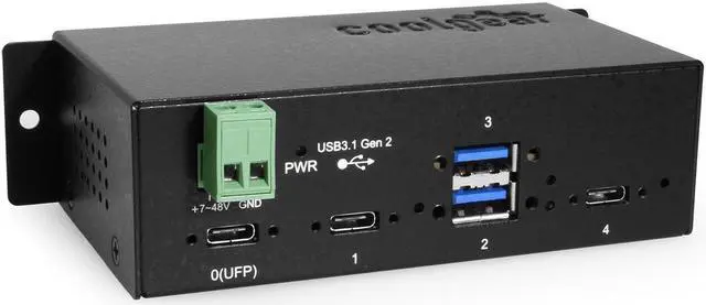 Main image of Coolgear 4 Port Industrial USB 3.2 Gen 2 Type-C Hub w/ Screw-Locking Ports & Status LEDs