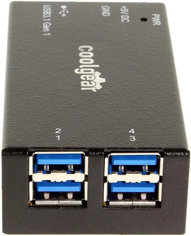 Main image of Coolgear 4 Port USB 3.1 Micro Hub with Surge Protection and Mounting Kit