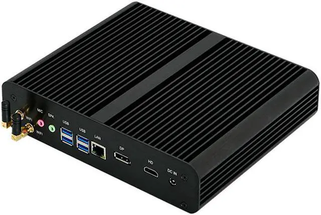 Alt view image 5 of 5 - Partaker Fanless Mini PC,Desktop Computer,Intel Core i7 10510U 10th Gen Quad Cores CPU,8G RAM 128G SSD Windows 10 Pro,4K Dispplay,HDMI,DP,WiFi,Aluminum Alloy Case